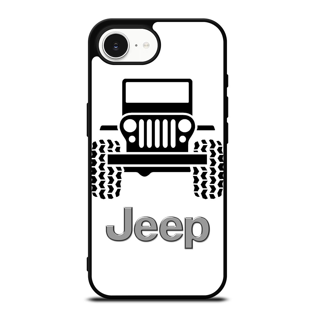 ABSTRACT JEEP iPhone 16e case black TPU silicone rubber protective cover by Casedear