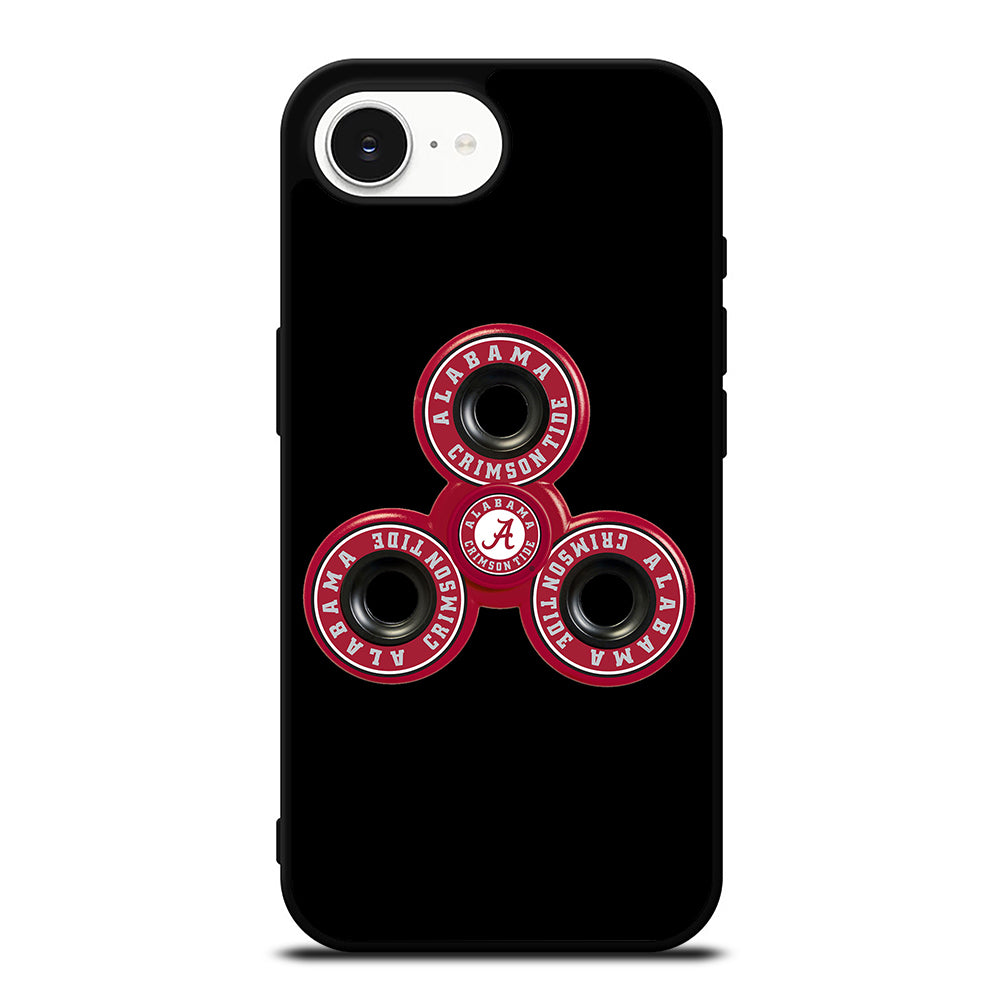 ALABAMA CRIMSON TIDE SPINER iPhone 16e case black TPU silicone rubber protective cover by Casedear