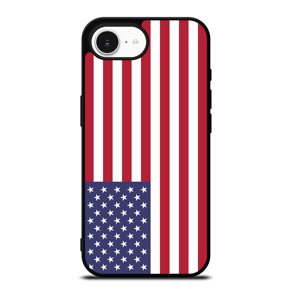 AMERICAN FLAG CASE iPhone 16e case black TPU silicone rubber protective cover by Casedear