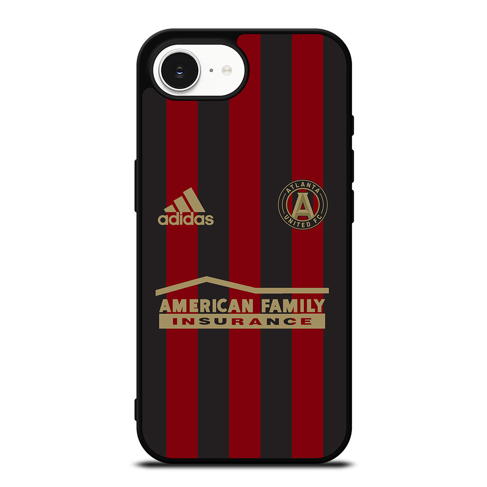 ATLANTA UNITED JERSEY DESIGN iPhone 16e case black TPU silicone rubber protective cover by Casedear
