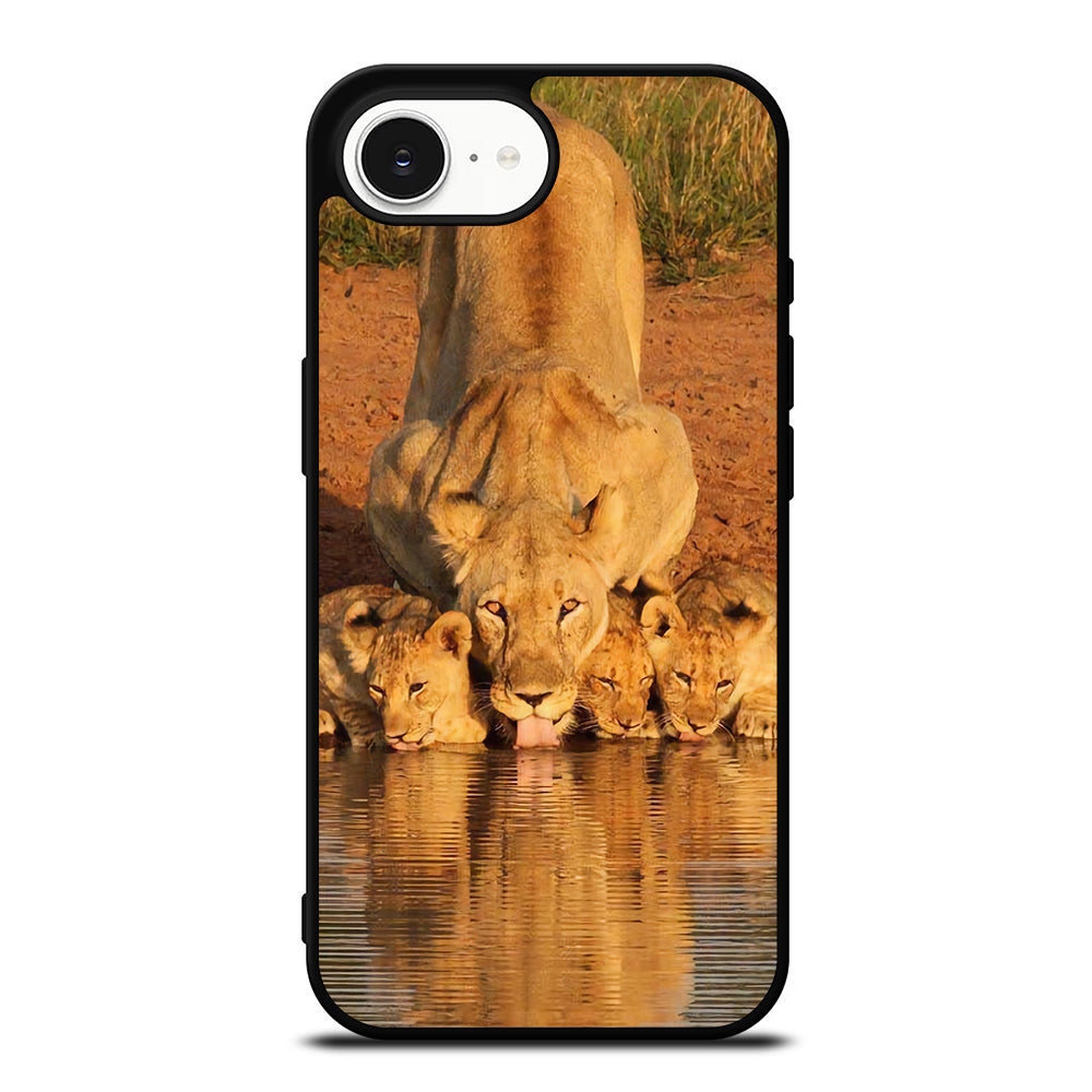 Amazing Natural Lion iPhone 16e case black TPU silicone rubber protective cover by Casedear