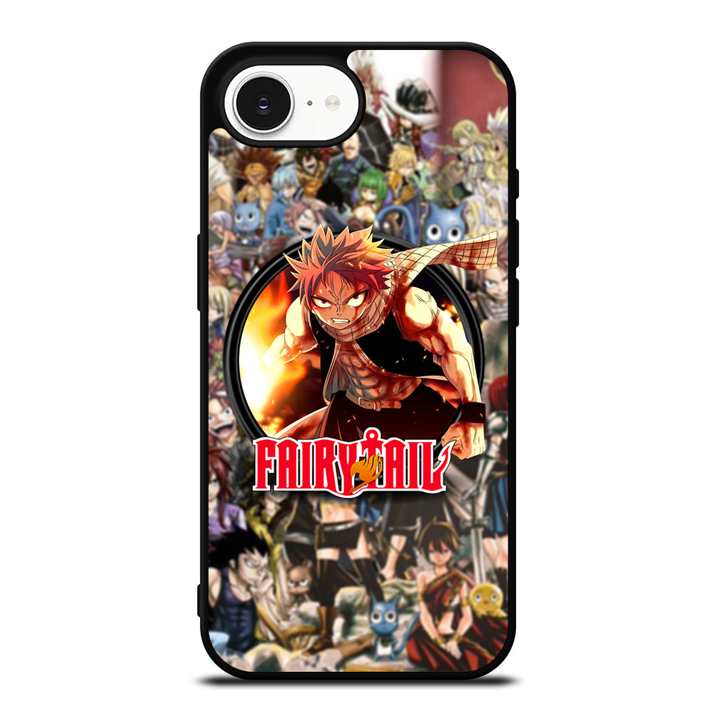 Anime Fairy Tail Character iPhone 16e case black TPU silicone rubber protective cover by Casedear