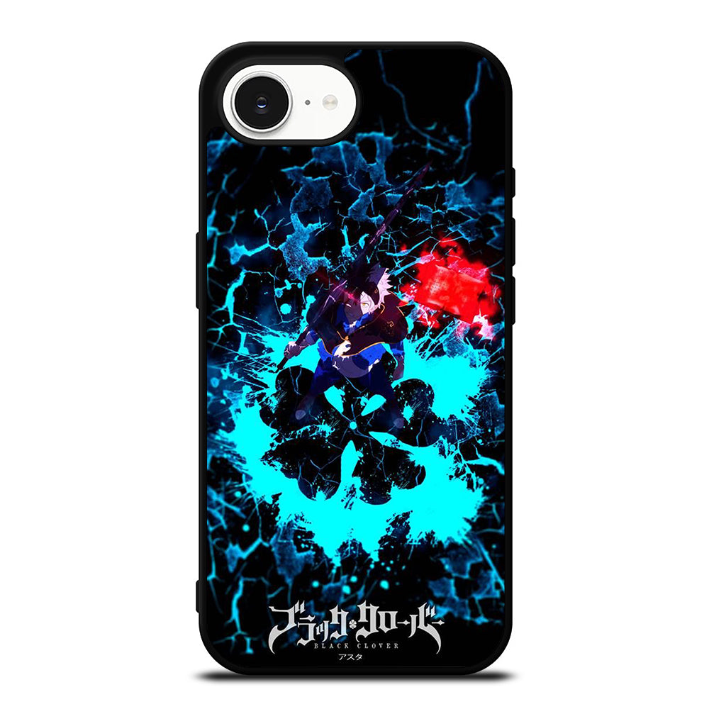 Asta Black Clover iPhone 16e case black TPU silicone rubber protective cover by Casedear