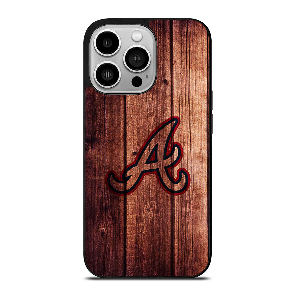 Atlanta Braves Wood Logo iPhone 14 Pro Case