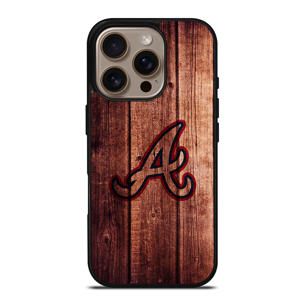 Atlanta Braves Wood Logo iPhone 16 Pro Case