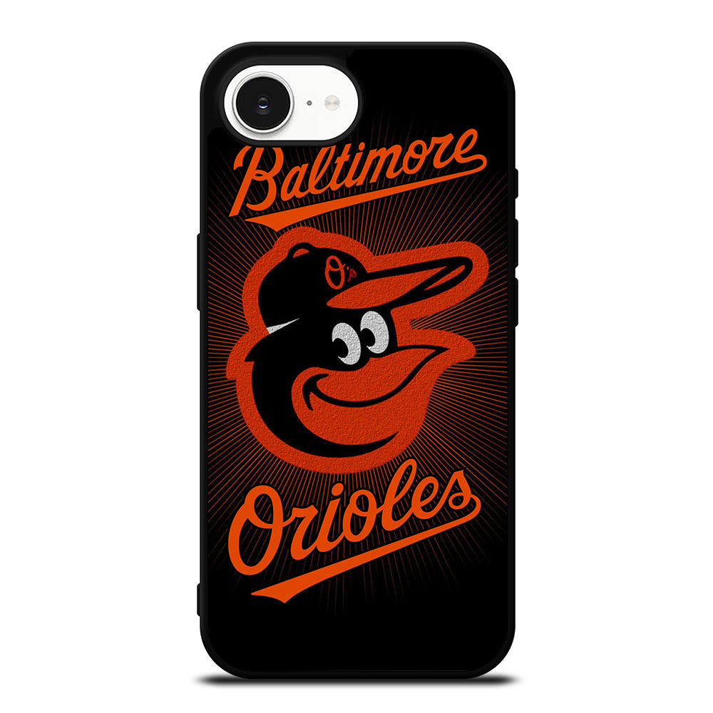 BALTIMORE ORIOLES iPhone 16e case black TPU silicone rubber protective cover by Casedear