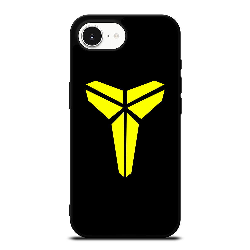 BLACK MAMBA LOGO YELLOW iPhone 16e case black TPU silicone rubber protective cover by Casedear