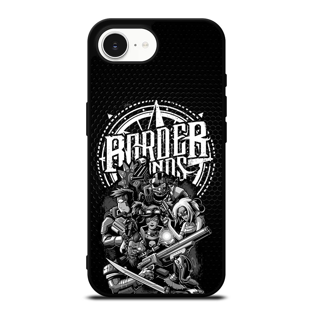 BORDERLANDS MONOCHROME iPhone 16e case black TPU silicone rubber protective cover by Casedear