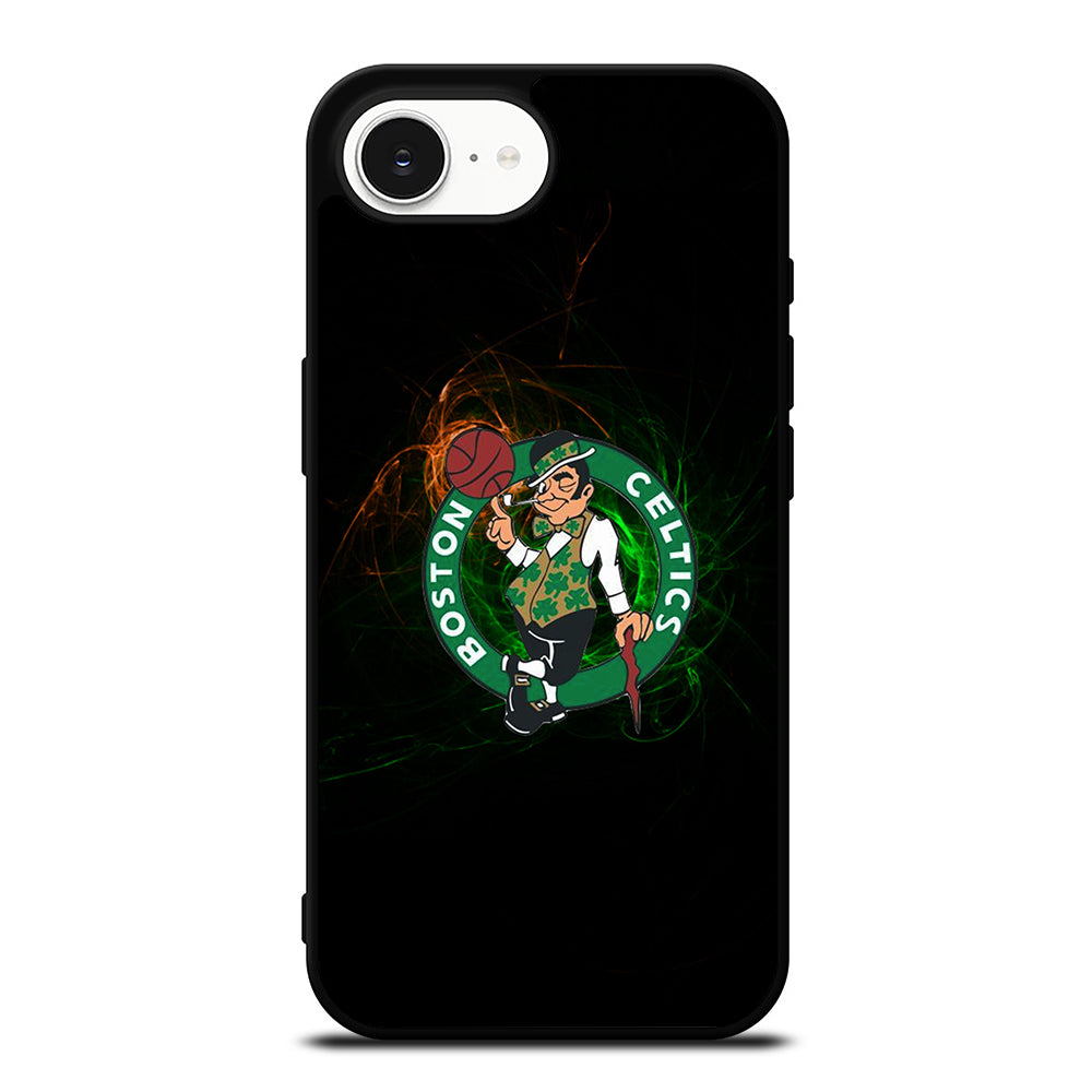 BOSTON CELTICS LOGO ART iPhone 16e case black TPU silicone rubber protective cover by Casedear