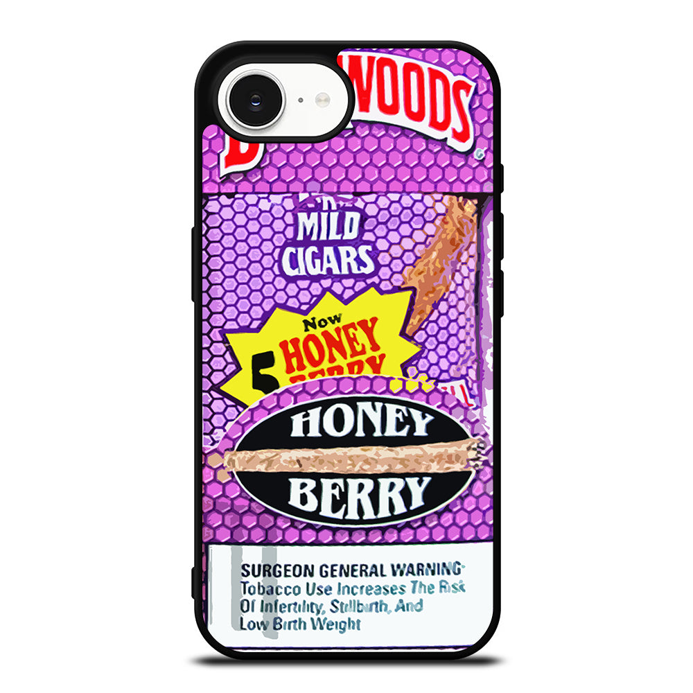 Backwoods Cigars Package iPhone 16e case black TPU silicone rubber protective cover by Casedear