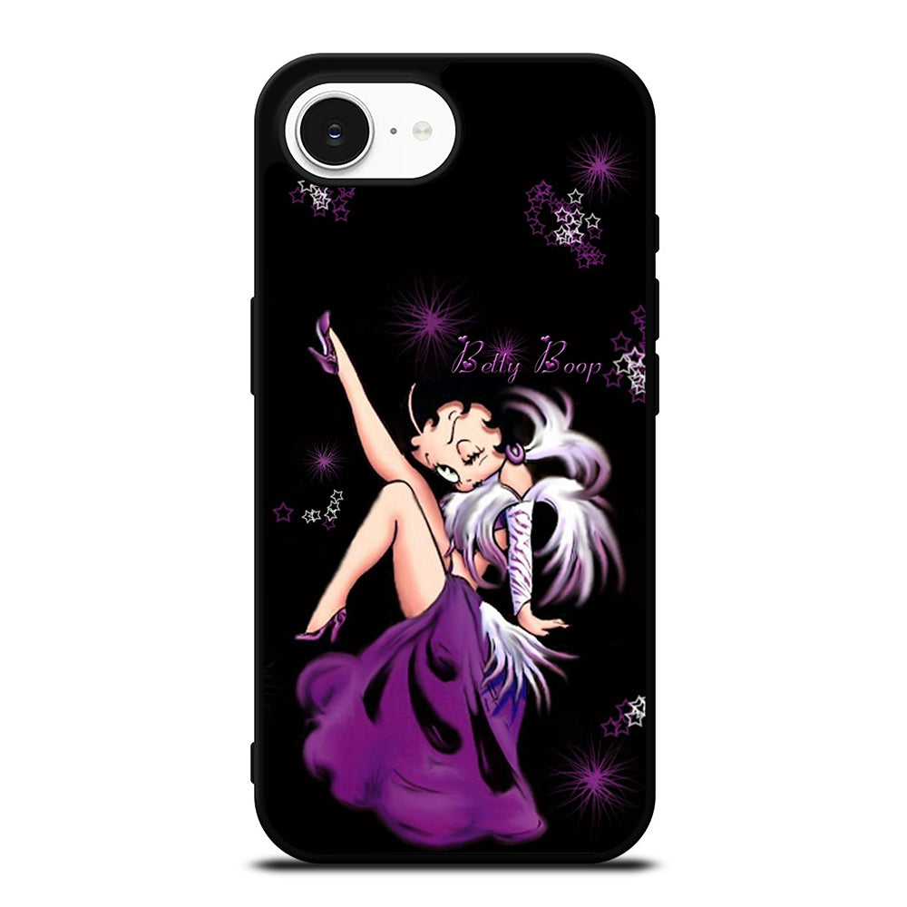 Betty Boop Dance iPhone 16e case black TPU silicone rubber protective cover by Casedear