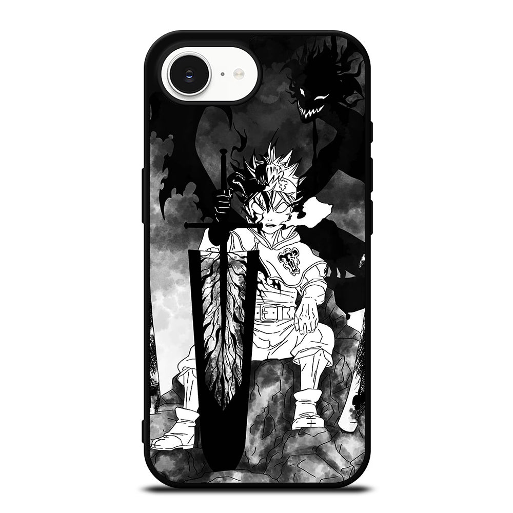 Black Clover Anime Abstract iPhone 16e case black TPU silicone rubber protective cover by Casedear