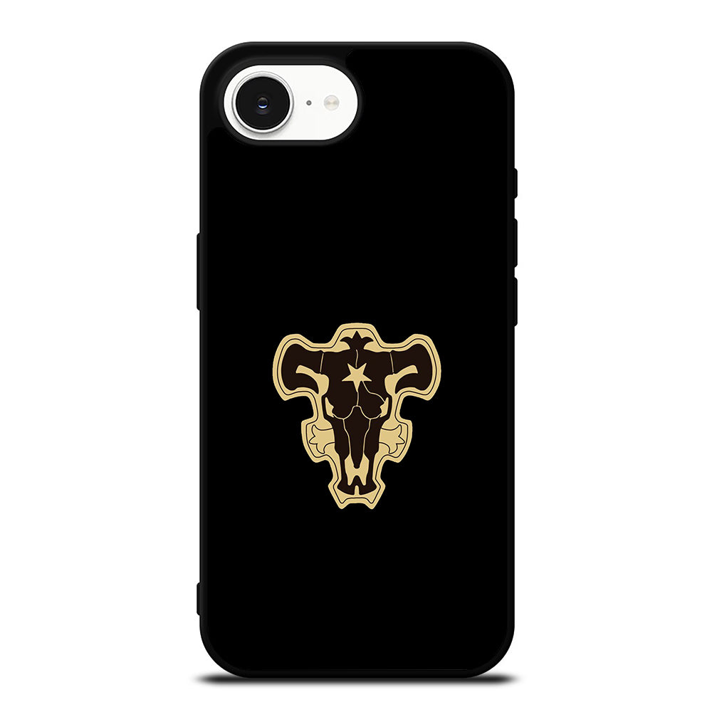 Black Clover Anime Symbol iPhone 16e case black TPU silicone rubber protective cover by Casedear