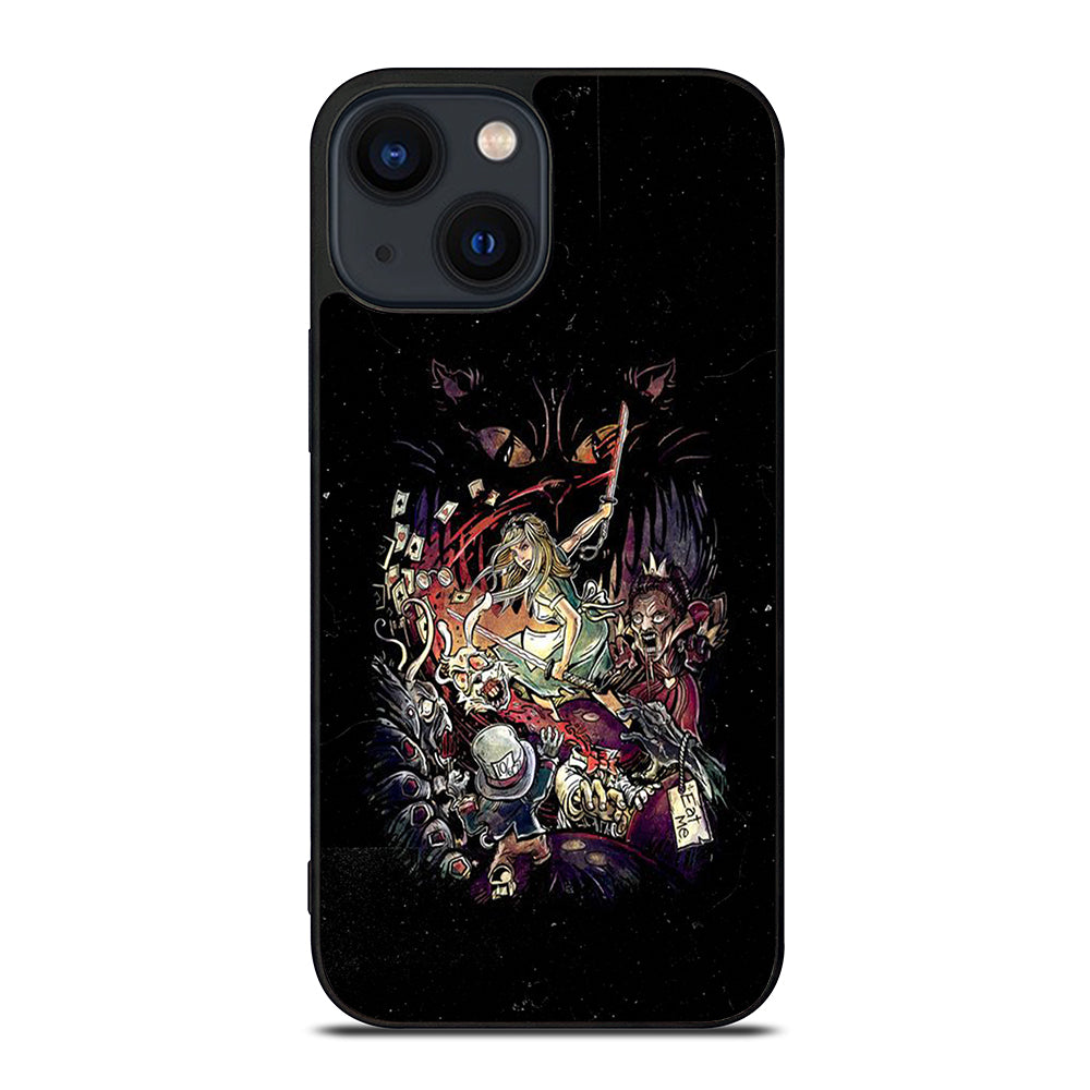 Black Zombie Alice In Wonderland iPhone 14 Plus Case