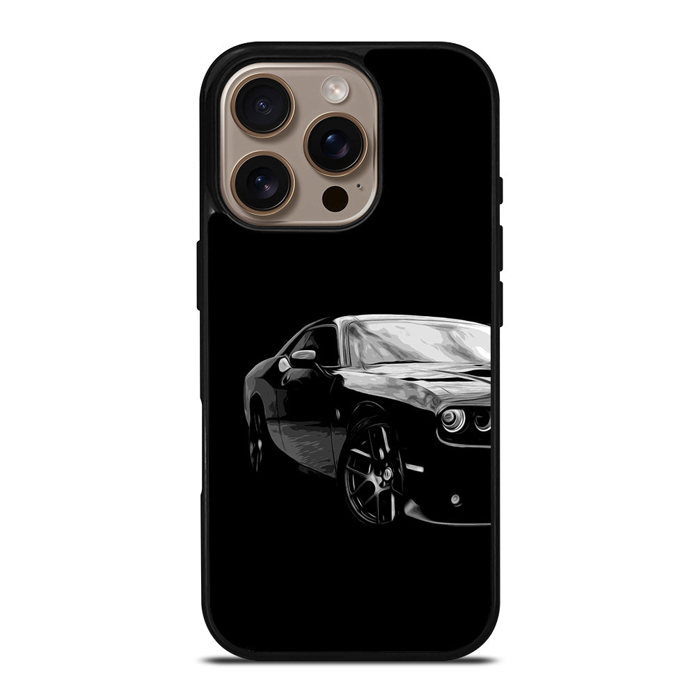 Black Dodge Challenger Posterizeoil iPhone 16 Pro Case