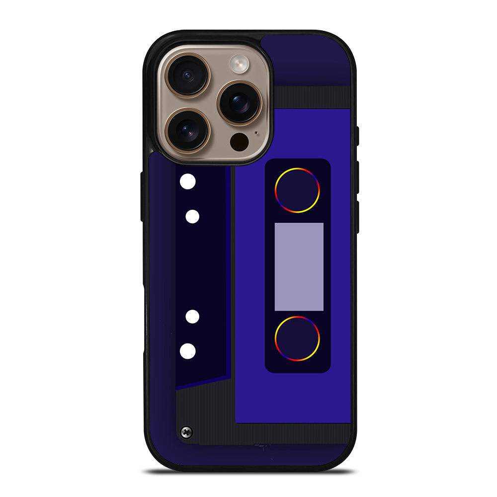 Blue Retro Cassette Tape iPhone 16 Pro Case