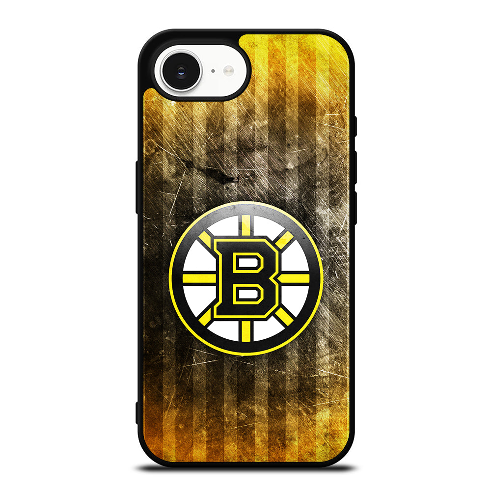 Boston Bruins NHL Ice Hockey iPhone 16e case black TPU silicone rubber protective cover by Casedear