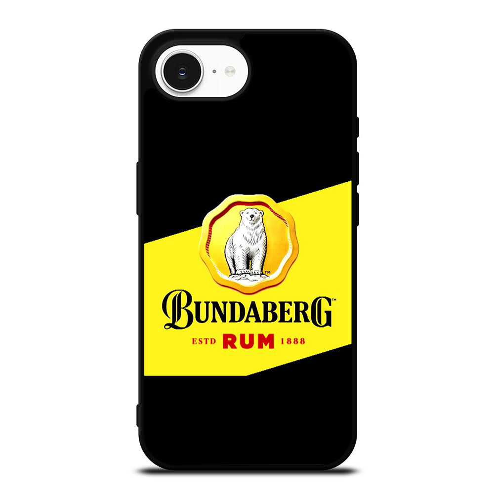 Bundaberg Rum 1888 iPhone 16e case black TPU silicone rubber protective cover by Casedear