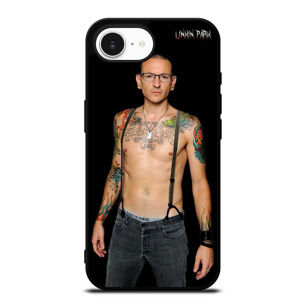 CHESTER BENNINGTON LP iPhone 16e case black TPU silicone rubber protective cover by Casedear
