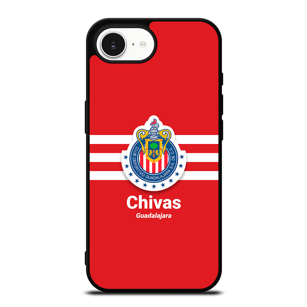 CHIVAS GUADALAJARA LOGO iPhone 16e case black TPU silicone rubber protective cover by Casedear