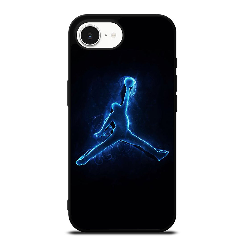 COOL AIR JORDAN LOGO iPhone 16e case black TPU silicone rubber protective cover by Casedear