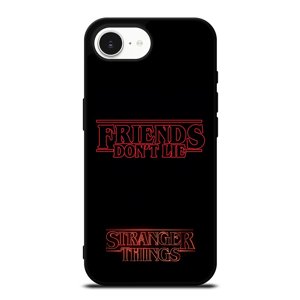 COOL FRIENDS DON'T LIE iPhone 16e case black TPU silicone rubber protective cover by Casedear