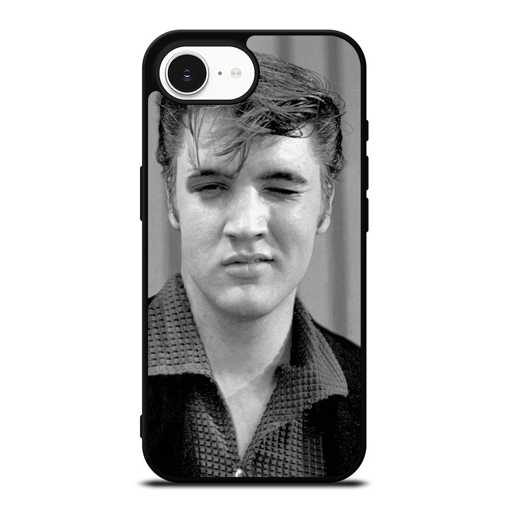 CUTE FACE ELVIS PRESLEY iPhone 16e case black TPU silicone rubber protective cover by Casedear