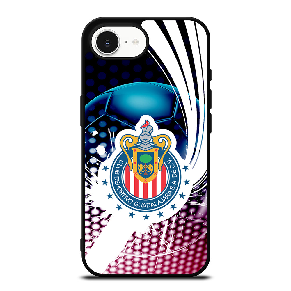 Chivas De Guadalajara Club iPhone 16e case black TPU silicone rubber protective cover by Casedear