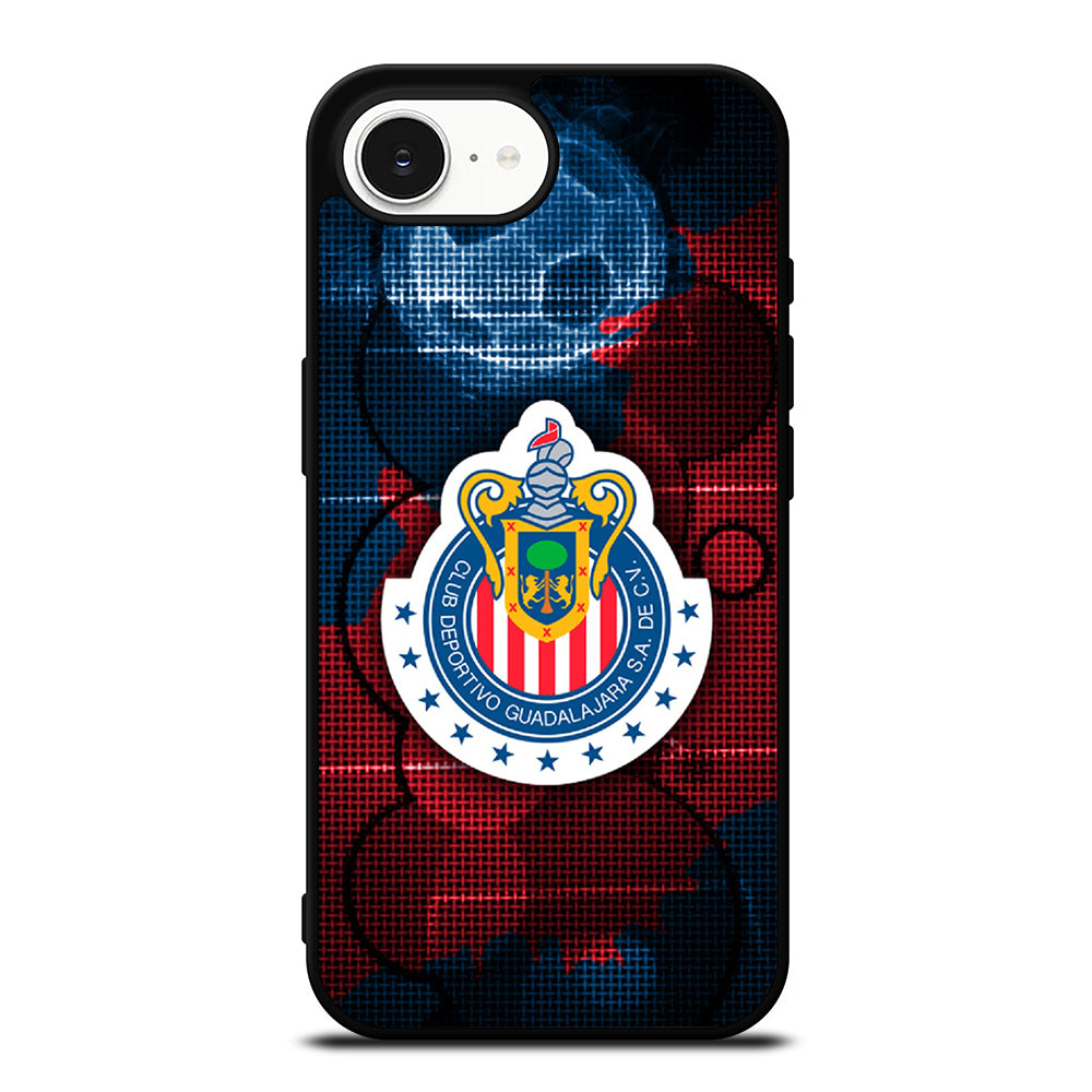 Club Deportivo Chivas Guadalajara Logo iPhone 16e case black TPU silicone rubber protective cover by Casedear