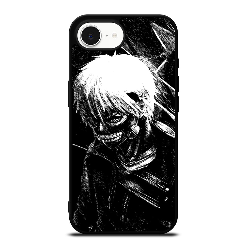 Cool Tokyo Ghoul Kaneki Ken Anime iPhone 16e case black TPU silicone rubber protective cover by Casedear