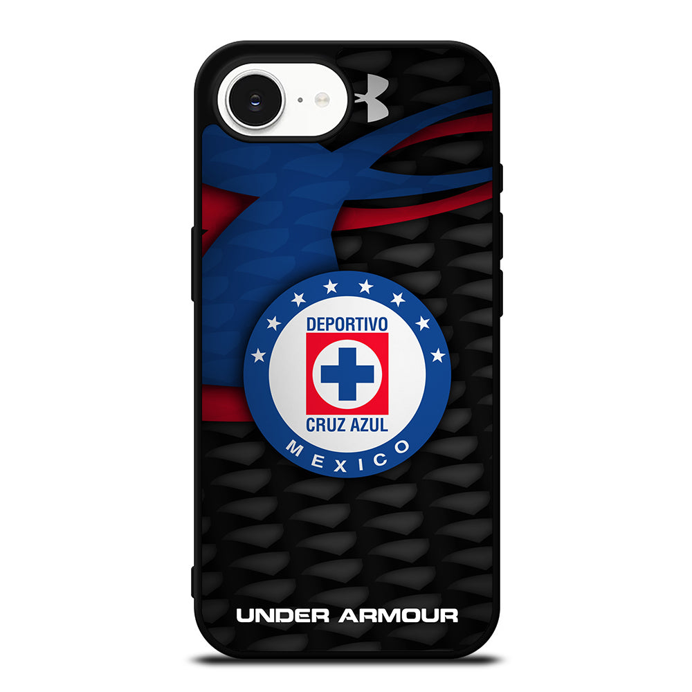 Cruz Azul Football Club Under Armour iPhone 16e case black TPU silicone rubber protective cover by Casedear