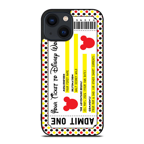 Custom Personalized Disney Ticket iPhone 14 Plus Case