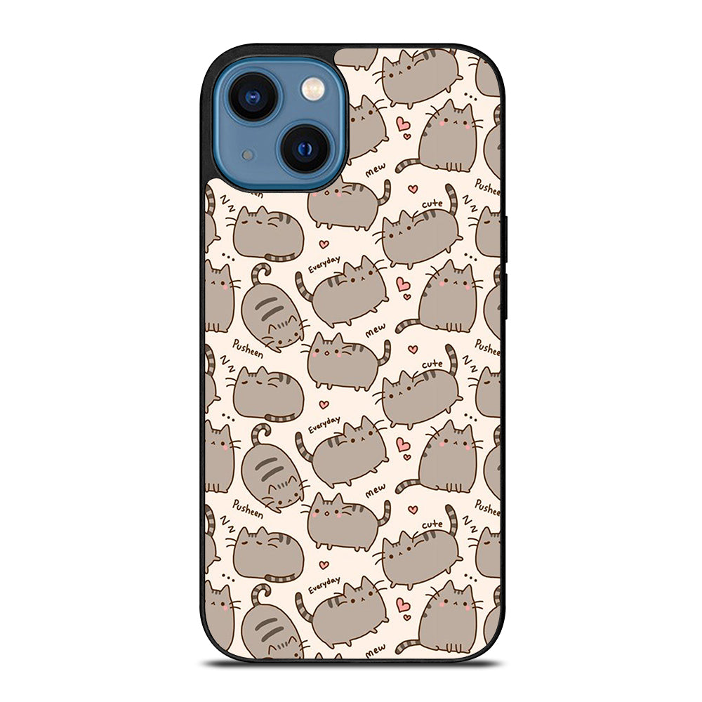Cute Pusheen Cat Cartoon Collage iPhone 14 Case