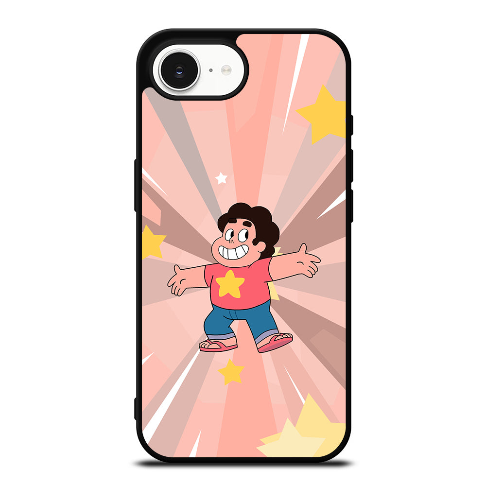 Cute Steven Universe iPhone 16e case black TPU silicone rubber protective cover by Casedear