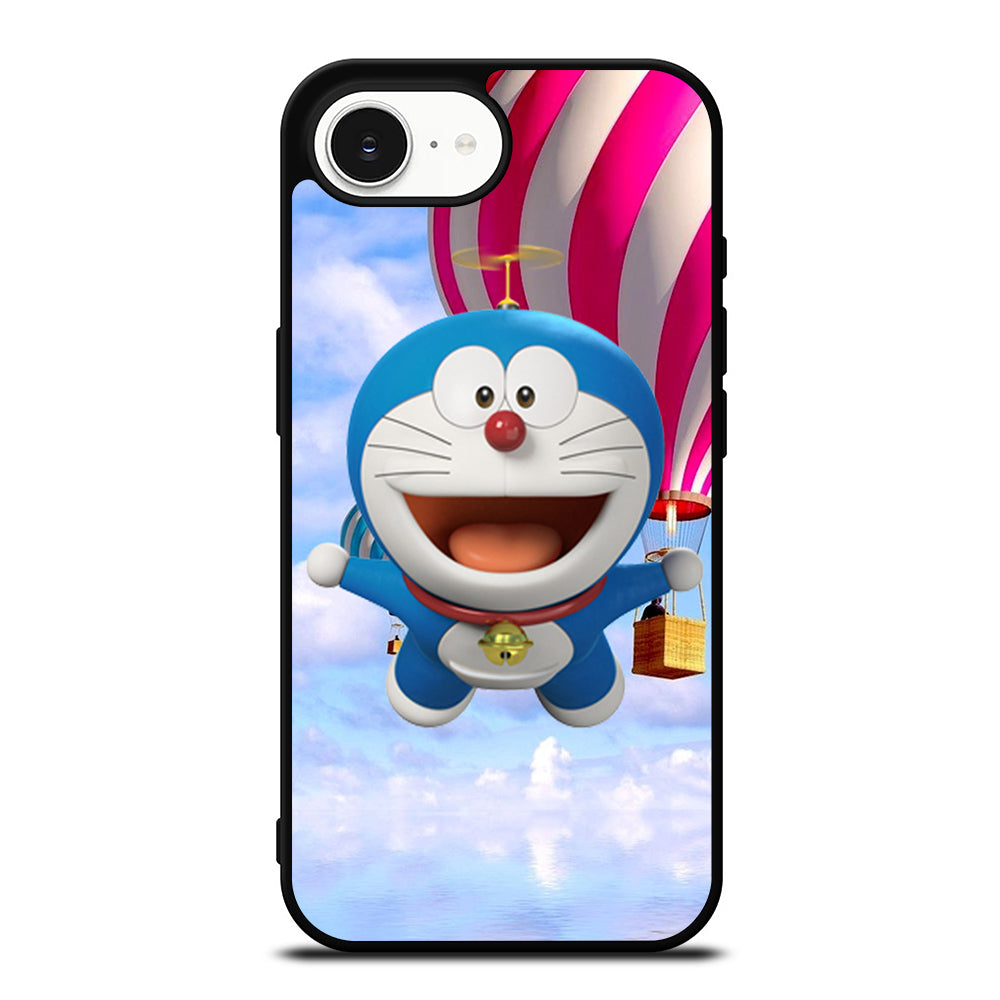 DORAEMON FLY iPhone 16e case black TPU silicone rubber protective cover by Casedear