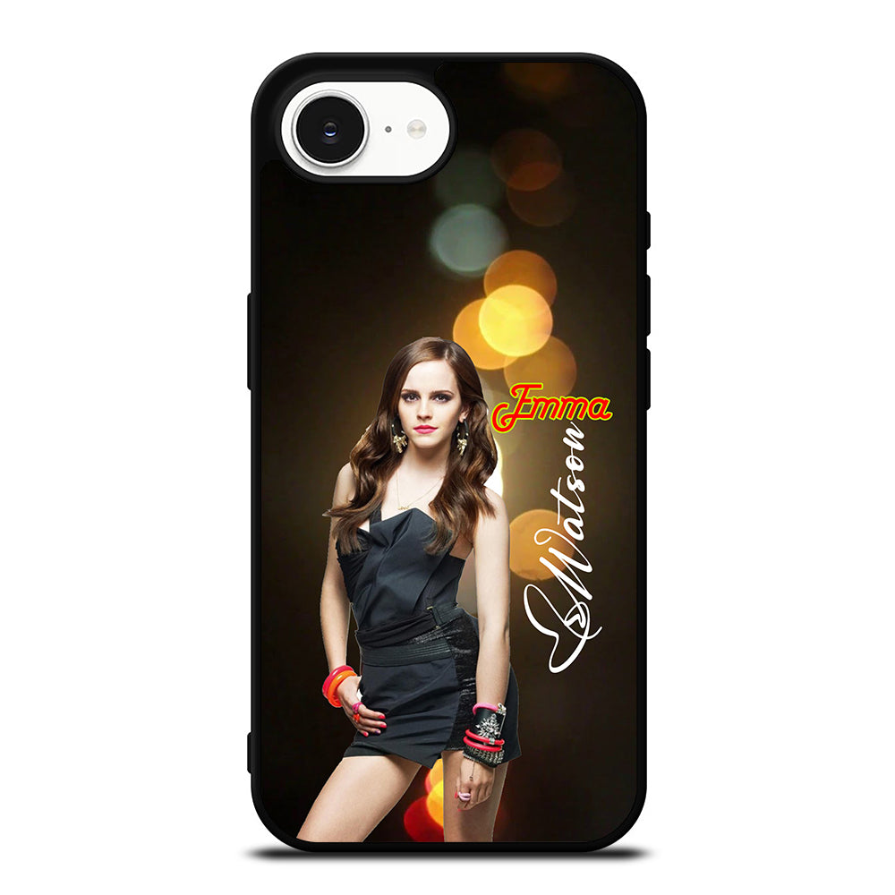 Emma Watson Pose iPhone 16e case black TPU silicone rubber protective cover by Casedear