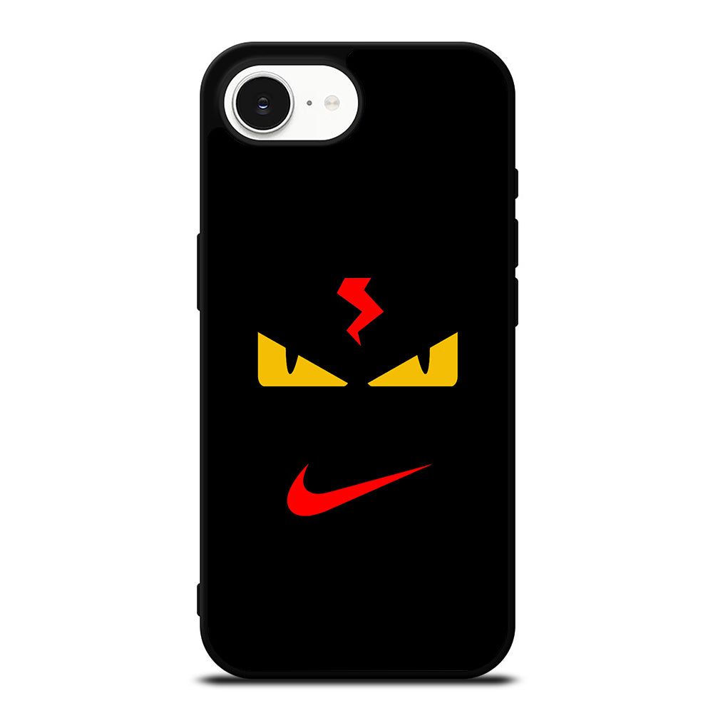 FENDI EYES NIKE iPhone 16e case black TPU silicone rubber protective cover by Casedear