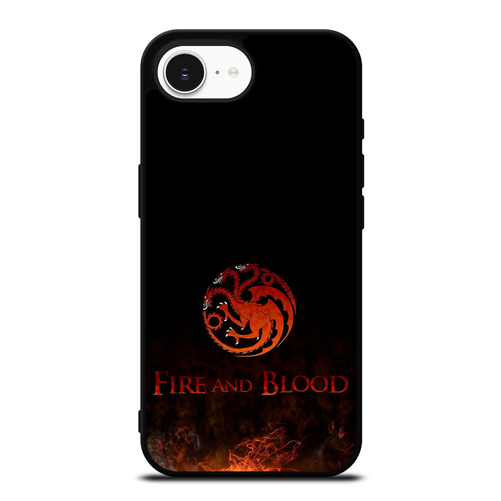 FIRED FIRE AND BLOOD iPhone 16e case black TPU silicone rubber protective cover by Casedear