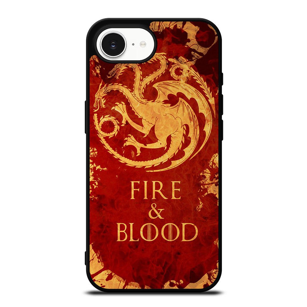 FIRE & BLOOD iPhone 16e case black TPU silicone rubber protective cover by Casedear