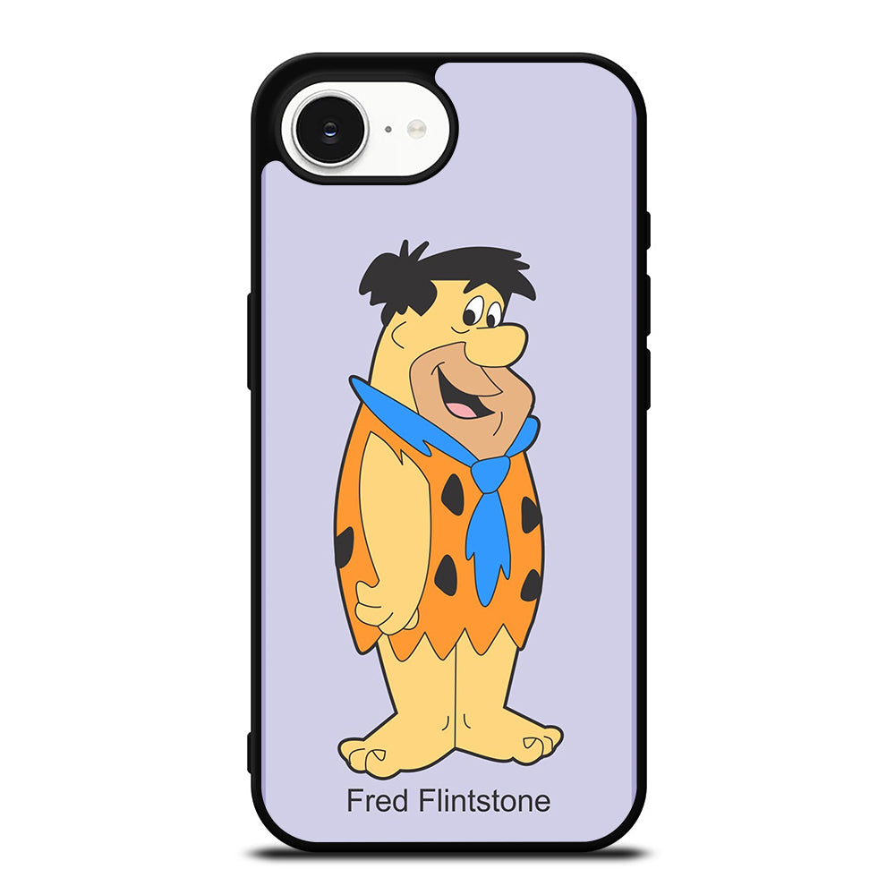 FRED FLINTSTONE iPhone 16e case black TPU silicone rubber protective cover by Casedear