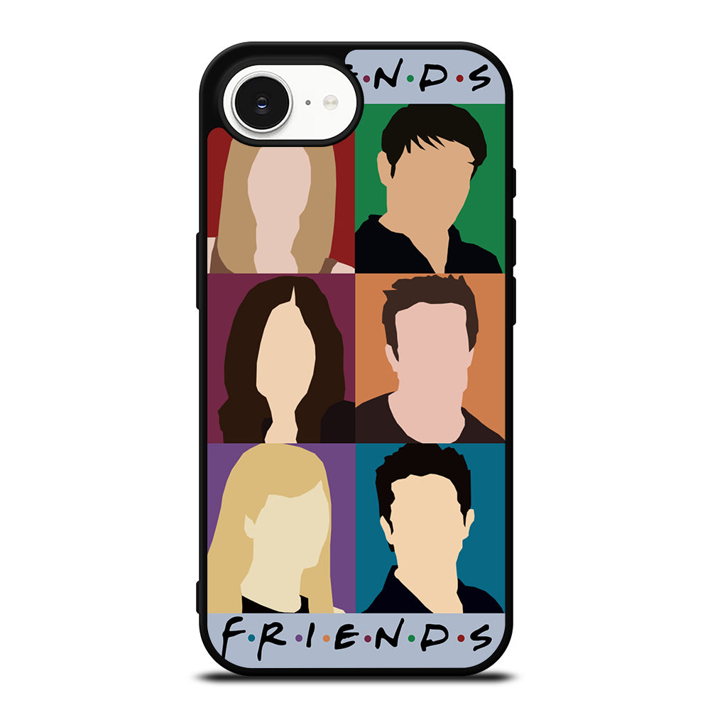 FRIENDS TV SHOW CHARACTERS iPhone 16e case black TPU silicone rubber protective cover by Casedear