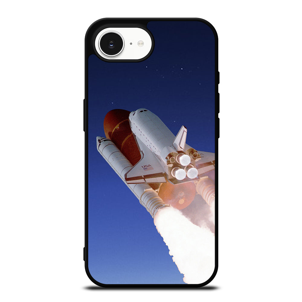 Flight Sky Earth Space iPhone 16e case black TPU silicone rubber protective cover by Casedear