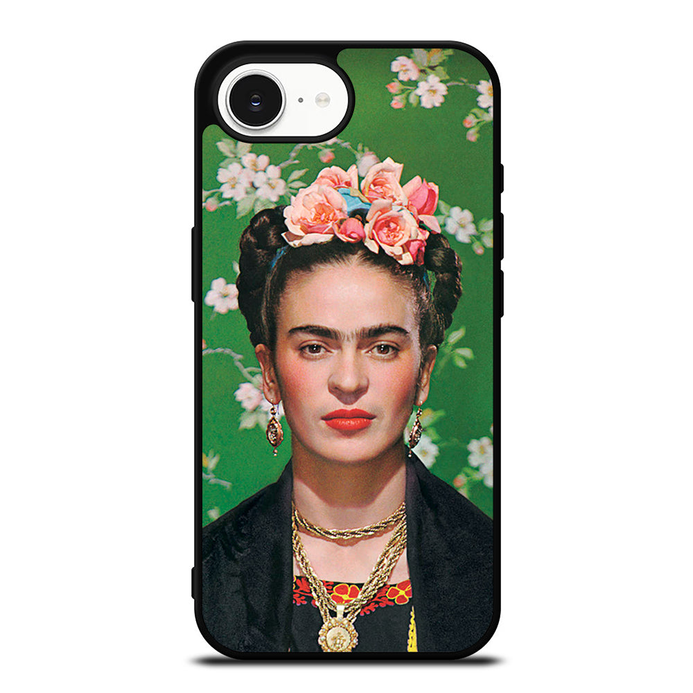 Frida Kahlo Legendary Portrait iPhone 16e case black TPU silicone rubber protective cover by Casedear