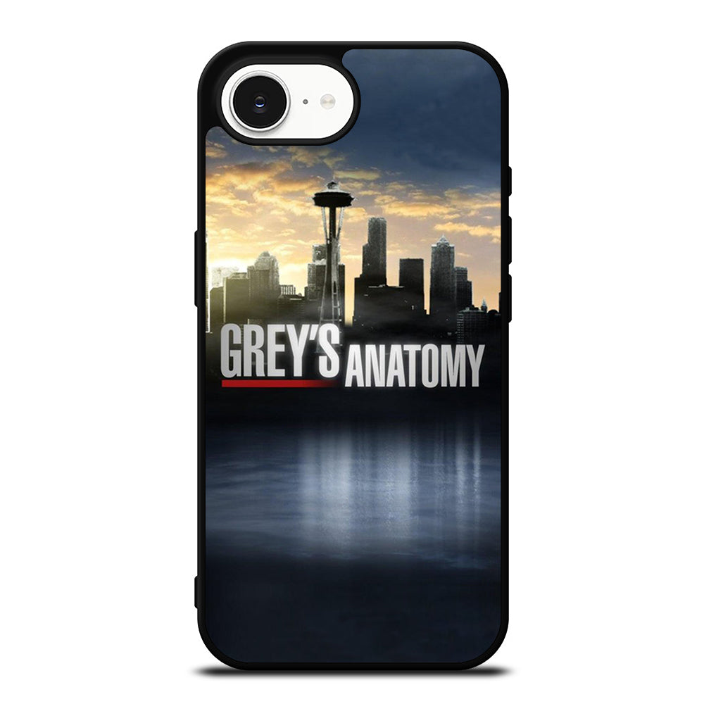 GREY'S ANATOMY CITY iPhone 16e case black TPU silicone rubber protective cover by Casedear