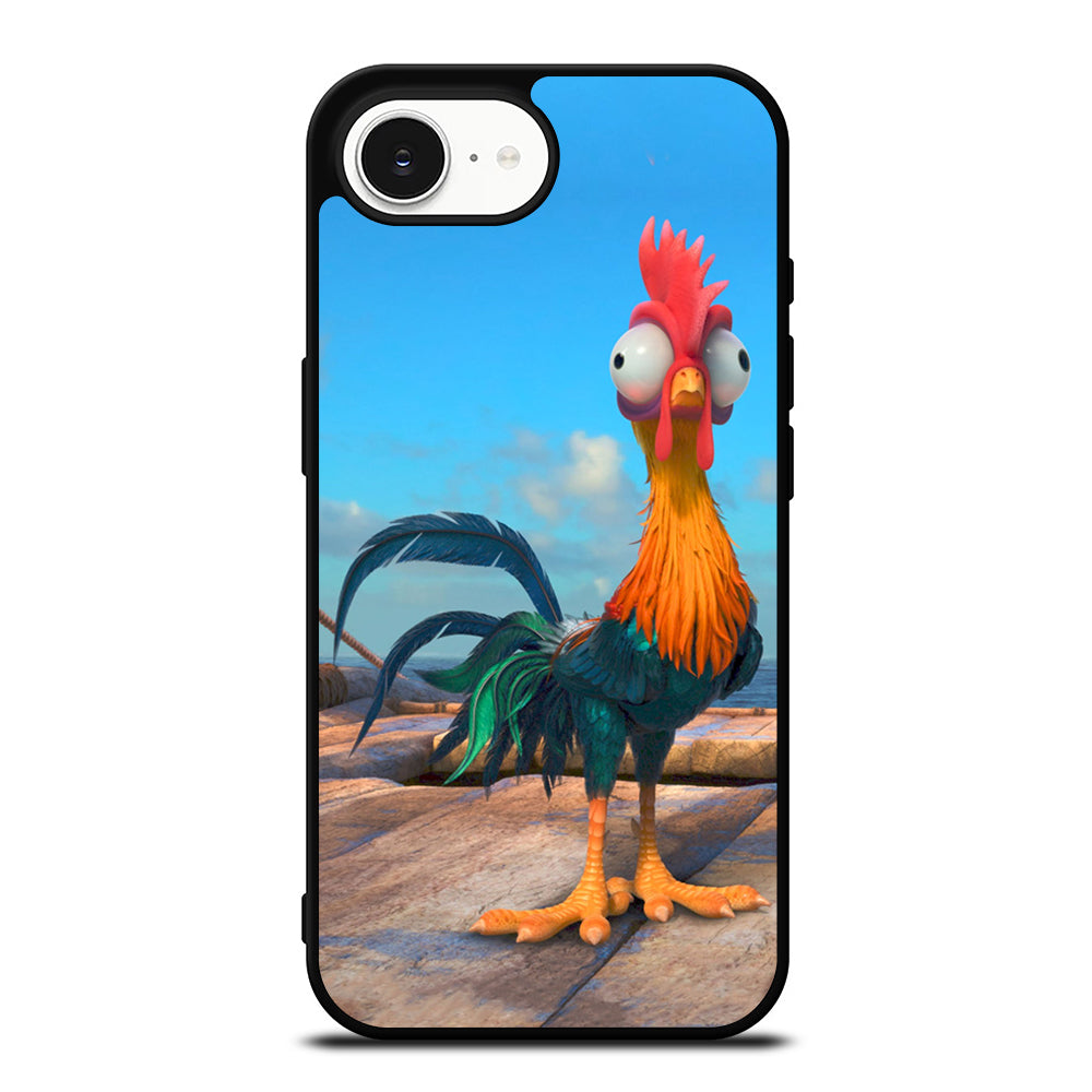 HEIHEI MOANA CHICKEN iPhone 16e case black TPU silicone rubber protective cover by Casedear
