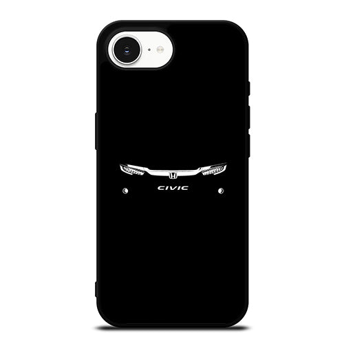 Honda Civic Face Lite iPhone 16e case black TPU silicone rubber protective cover by Casedear