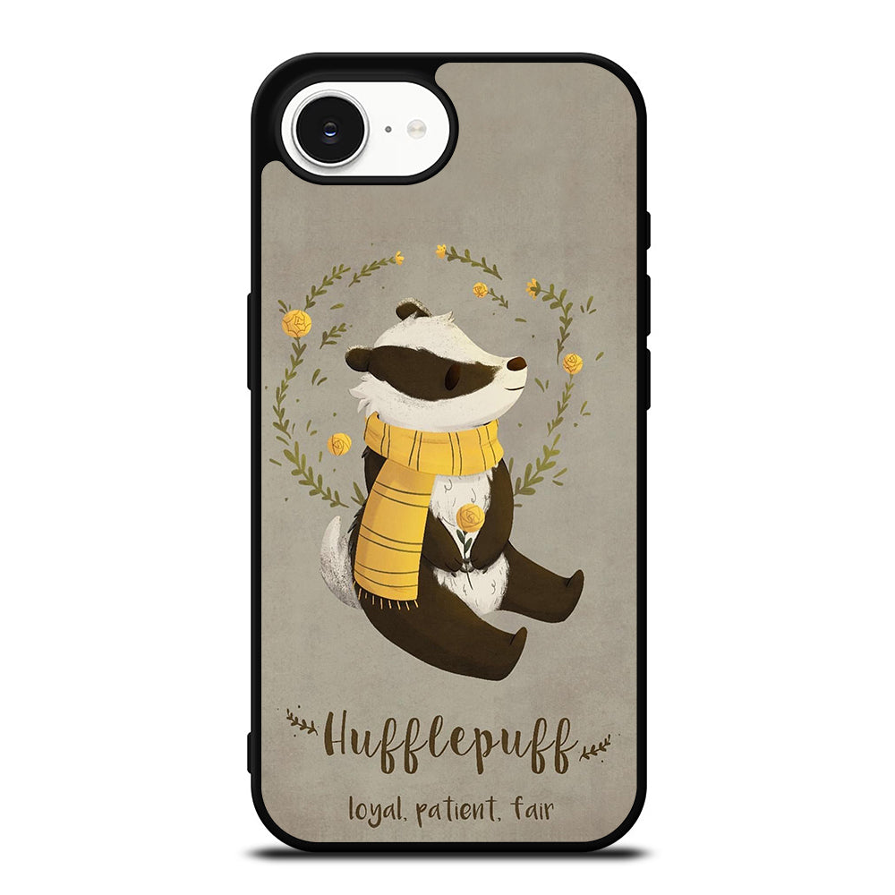 Hufflepuff Loyal Patient Fair iPhone 16e case black TPU silicone rubber protective cover by Casedear
