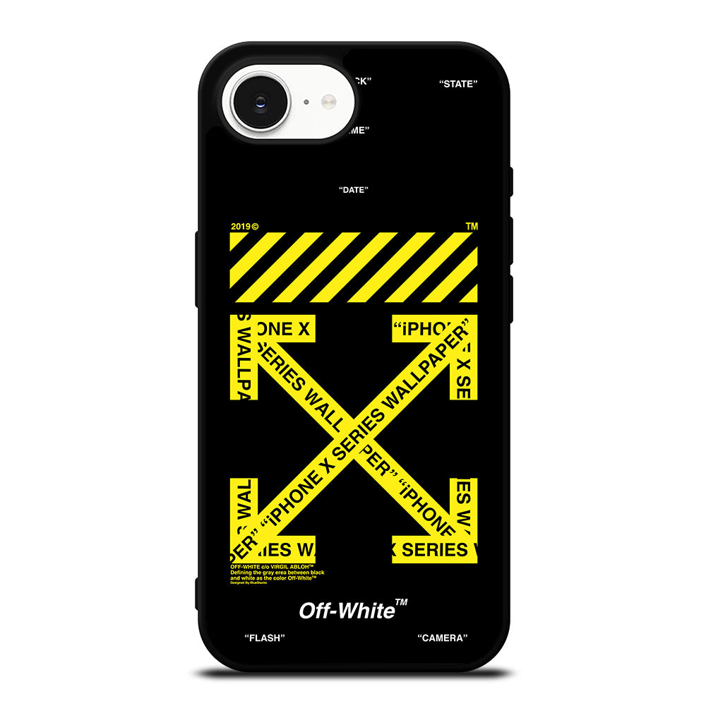 Hypebeast iPhone Off White iPhone 16e case black TPU silicone rubber protective cover by Casedear