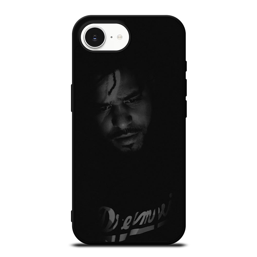 J-COLE 4 UR EYEZ ONLY FRONT iPhone 16e case black TPU silicone rubber protective cover by Casedear