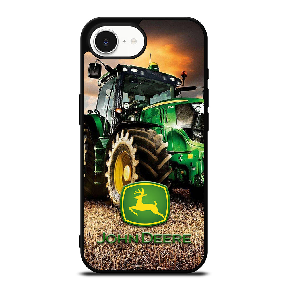 John Deere Tracktor Truck iPhone 16e case black TPU silicone rubber protective cover by Casedear